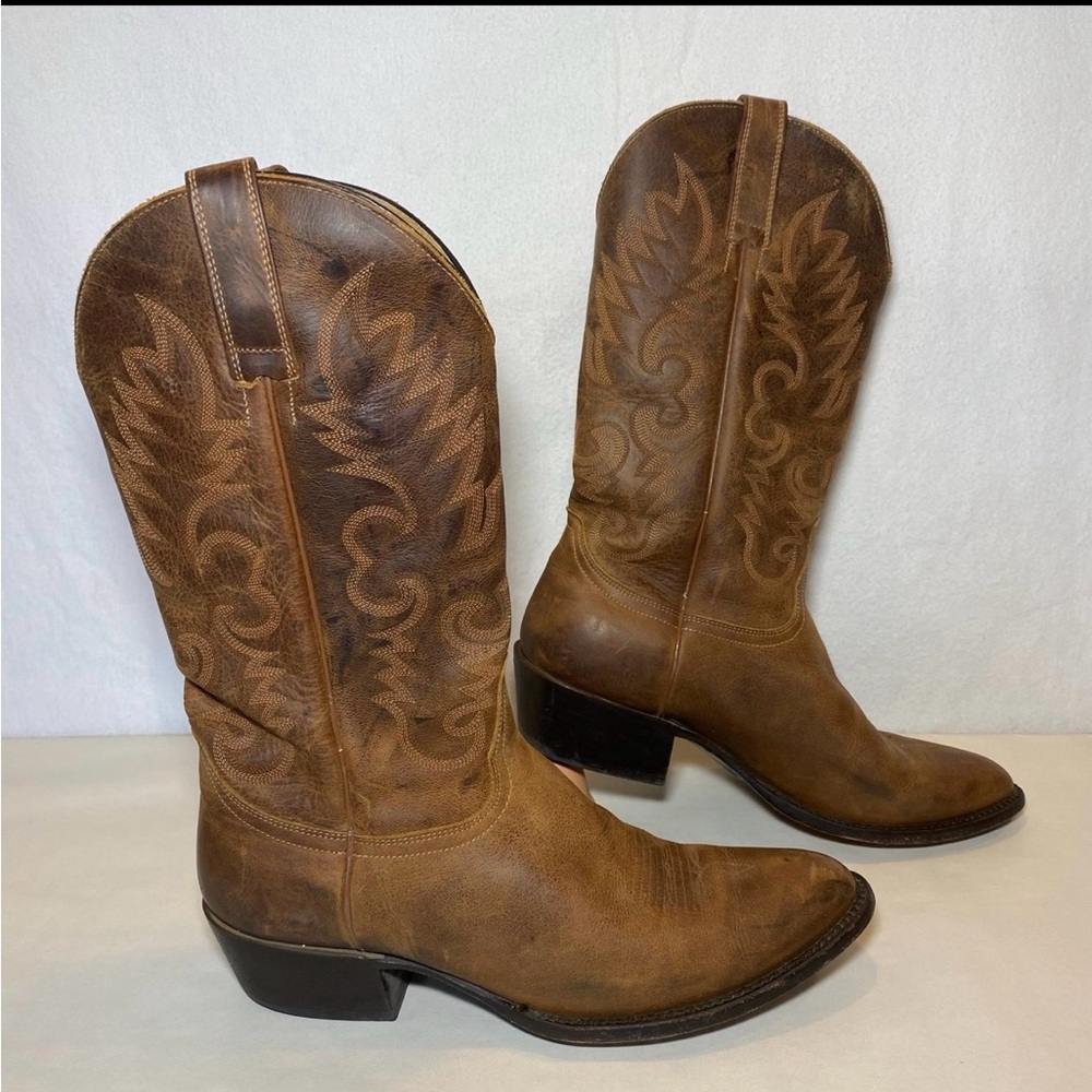 Cody James Cowboy Boots Brown Real Leather Pointed Toe BBM 121 Men's 9.5 D
